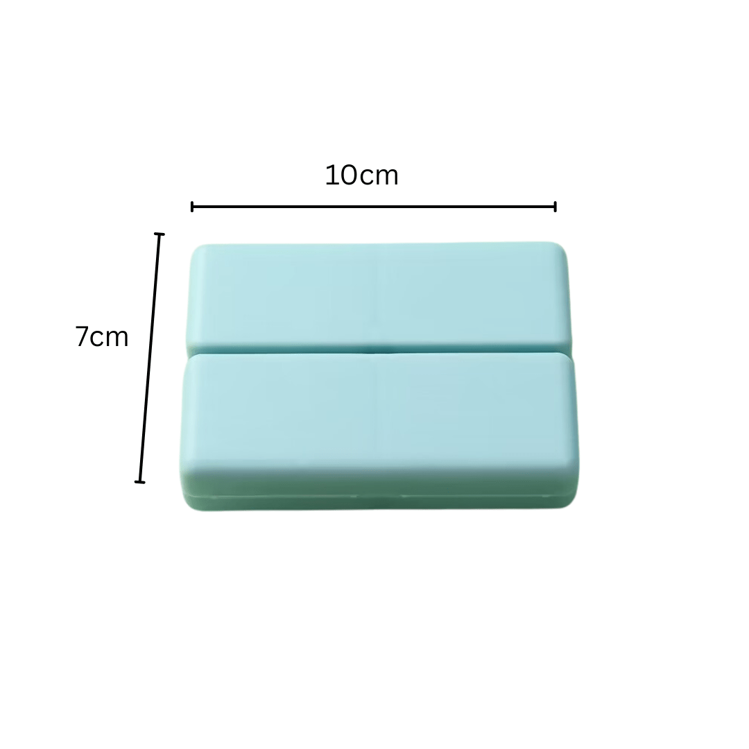 Folding Magnetic Compact Weekly Pill Organizer Box(Blue)