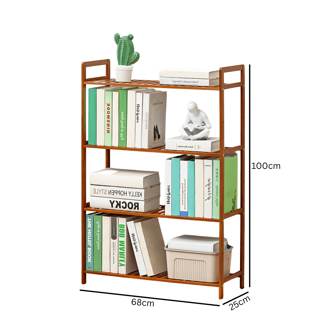 Multi-Purpose Bamboo Wood Floor-Standing Storage Rack (4 Tier-68cm)