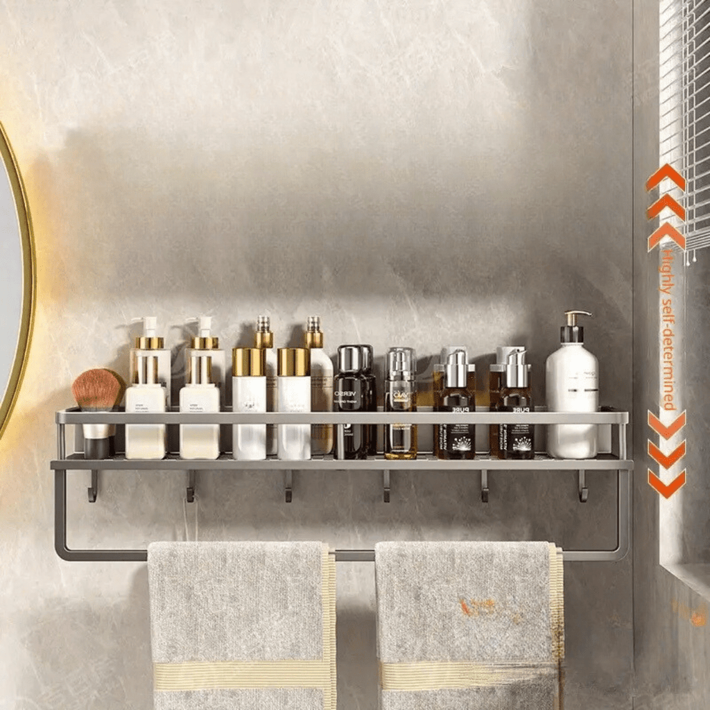 Modern Wall-Mount Bathroom Organizer Shelf