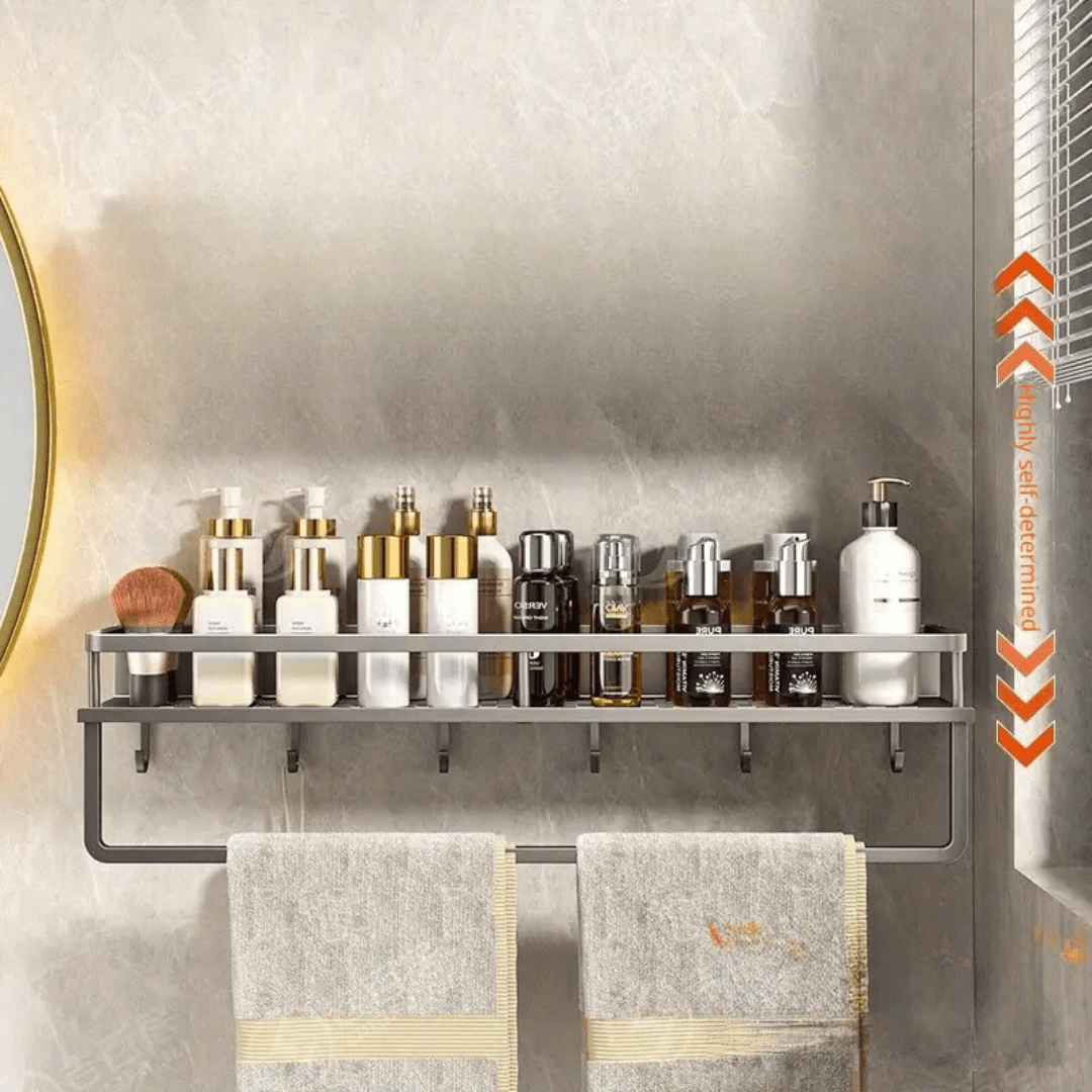 Modern Wall-Mount Bathroom Organizer Shelf