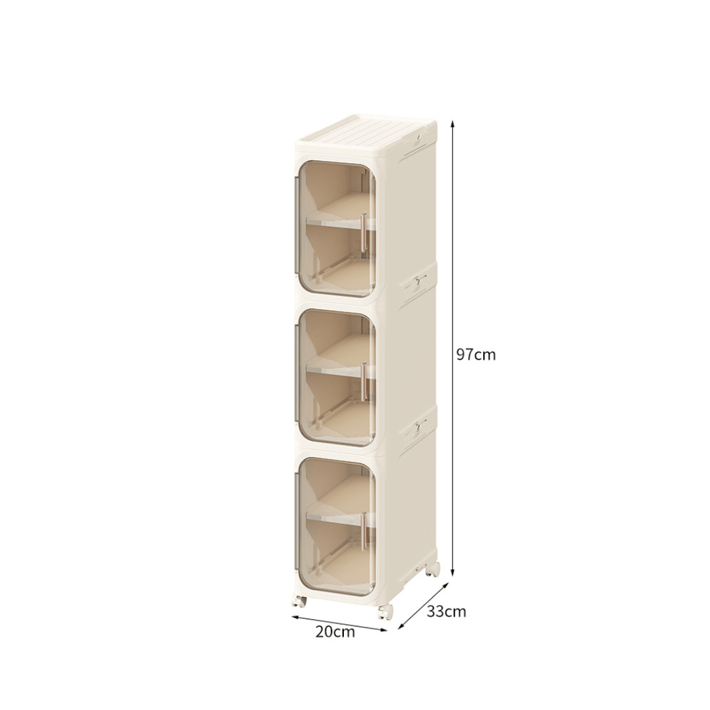 Multi-Purpose Foldable Rolling Storage Cabinet with Wheels (20cm)