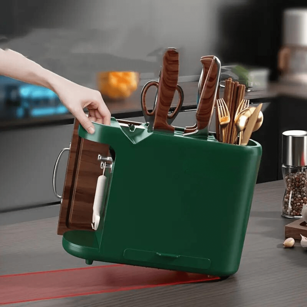 Multi-Functional Knife Holder With Sharpening Stone
