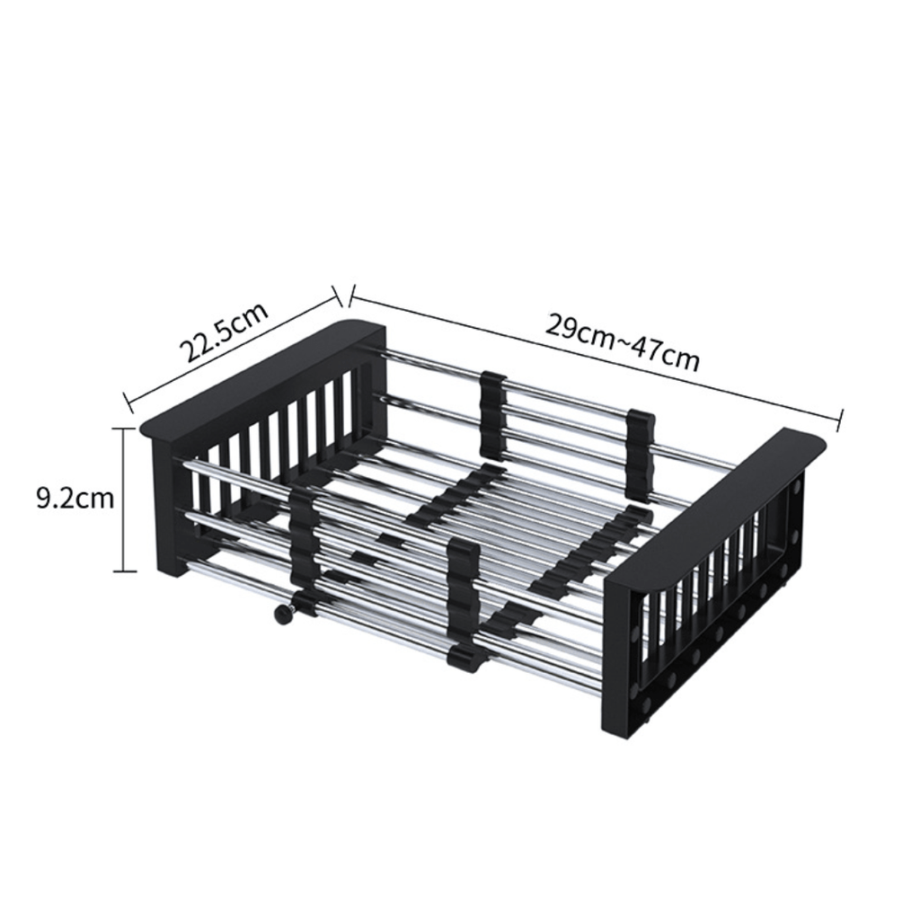 Multi-Functional Retractable Stainless Steel Sink Drain Basket Rack