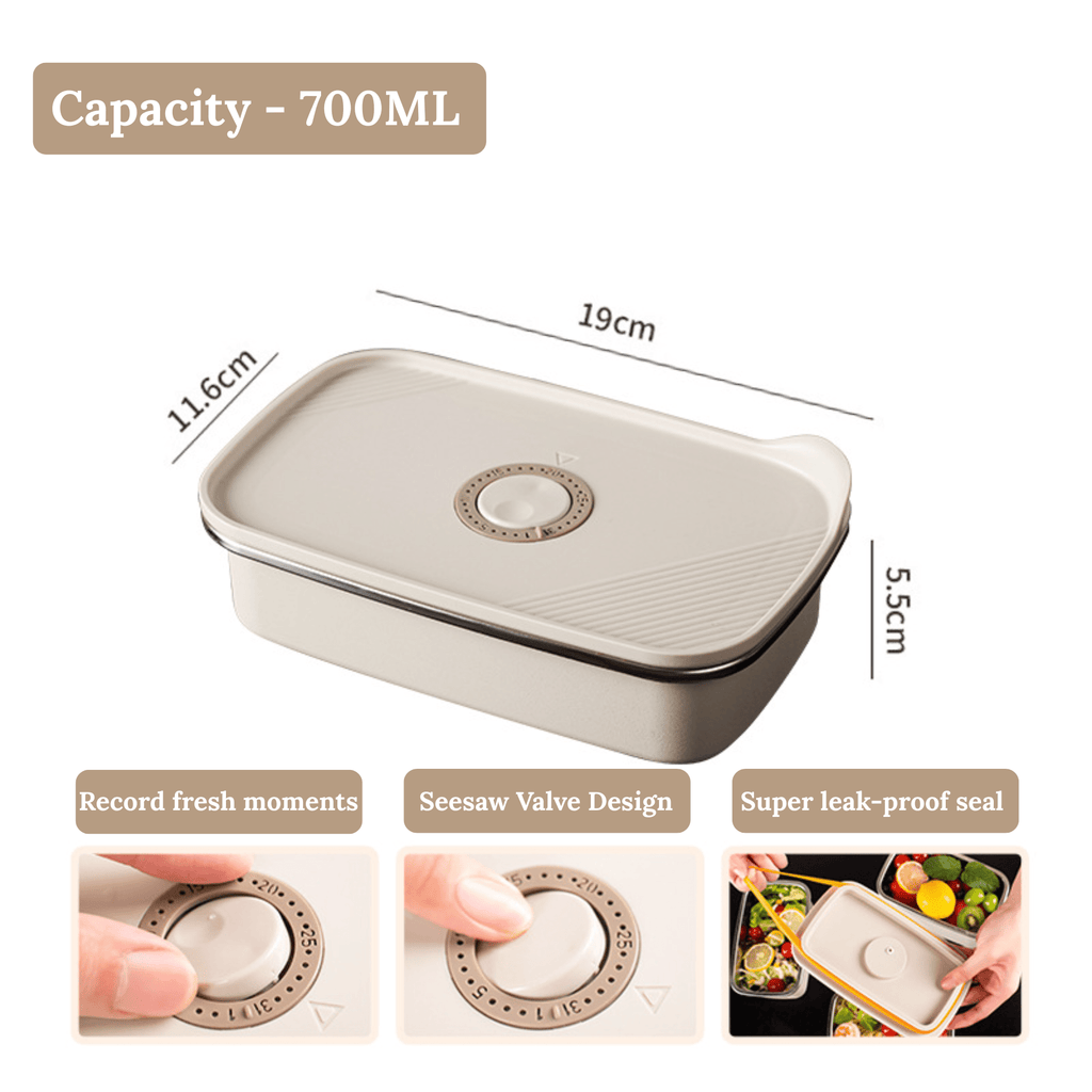 Multi-Functional Stainless Steel Food Storage Container with Leakproof Lid (700ml)