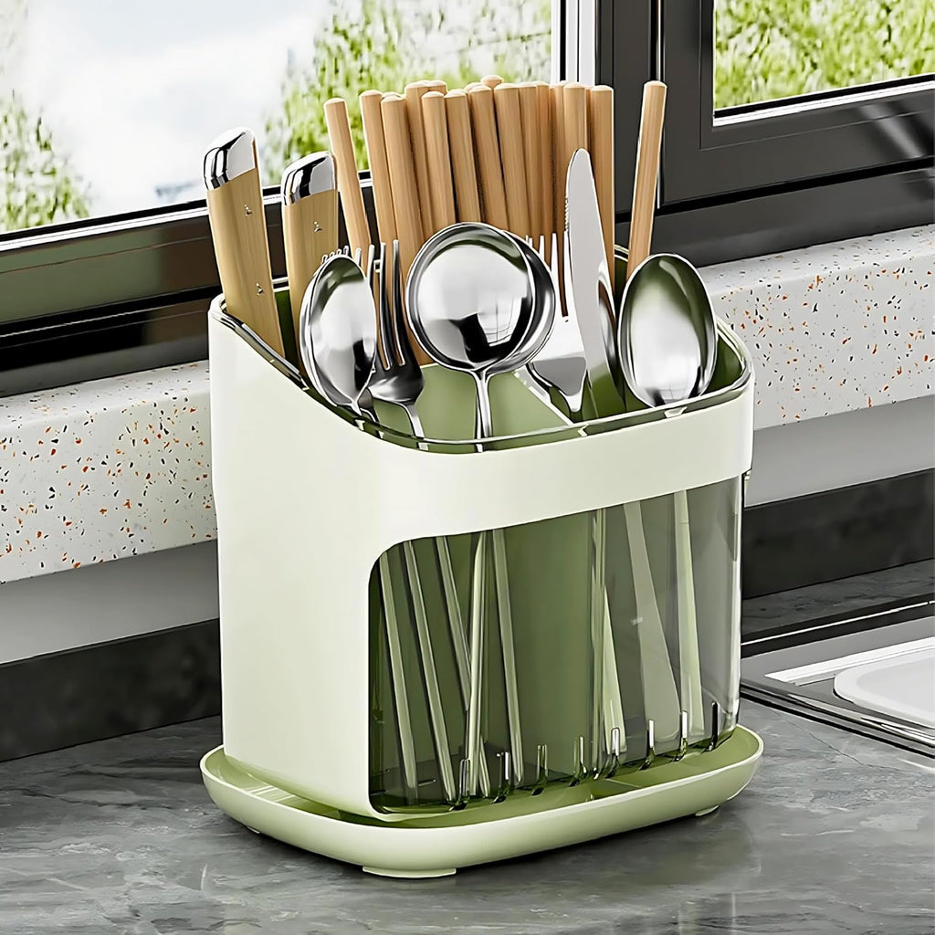 Multi-Compartment Utensil Organizer Stand