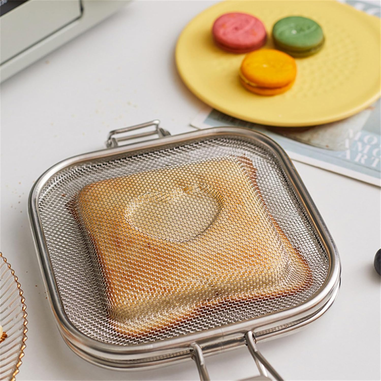 Stainless Steel Sandwich Grilling Net with Clamp