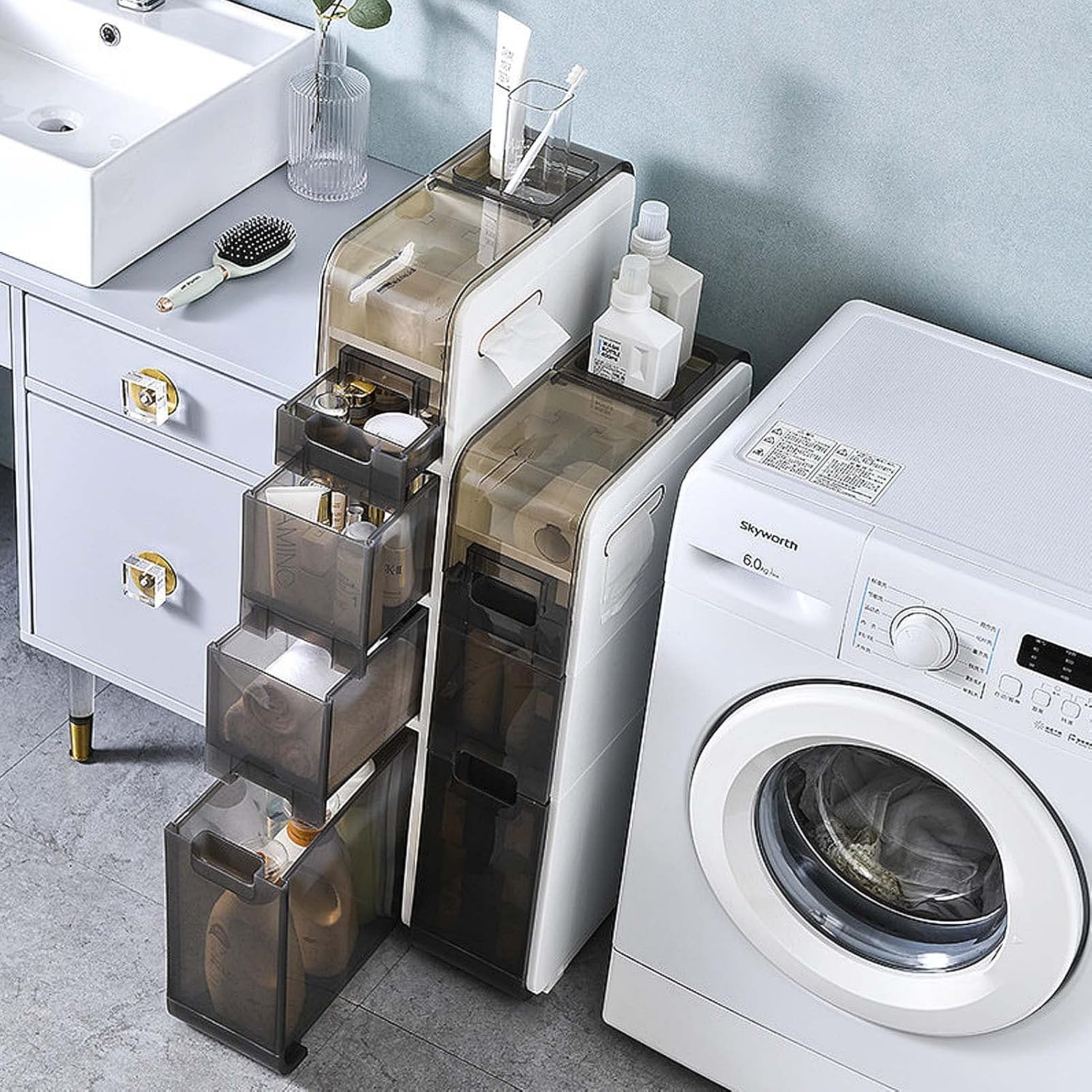 Slim-Fit Multi-Functional Storage Cabinet