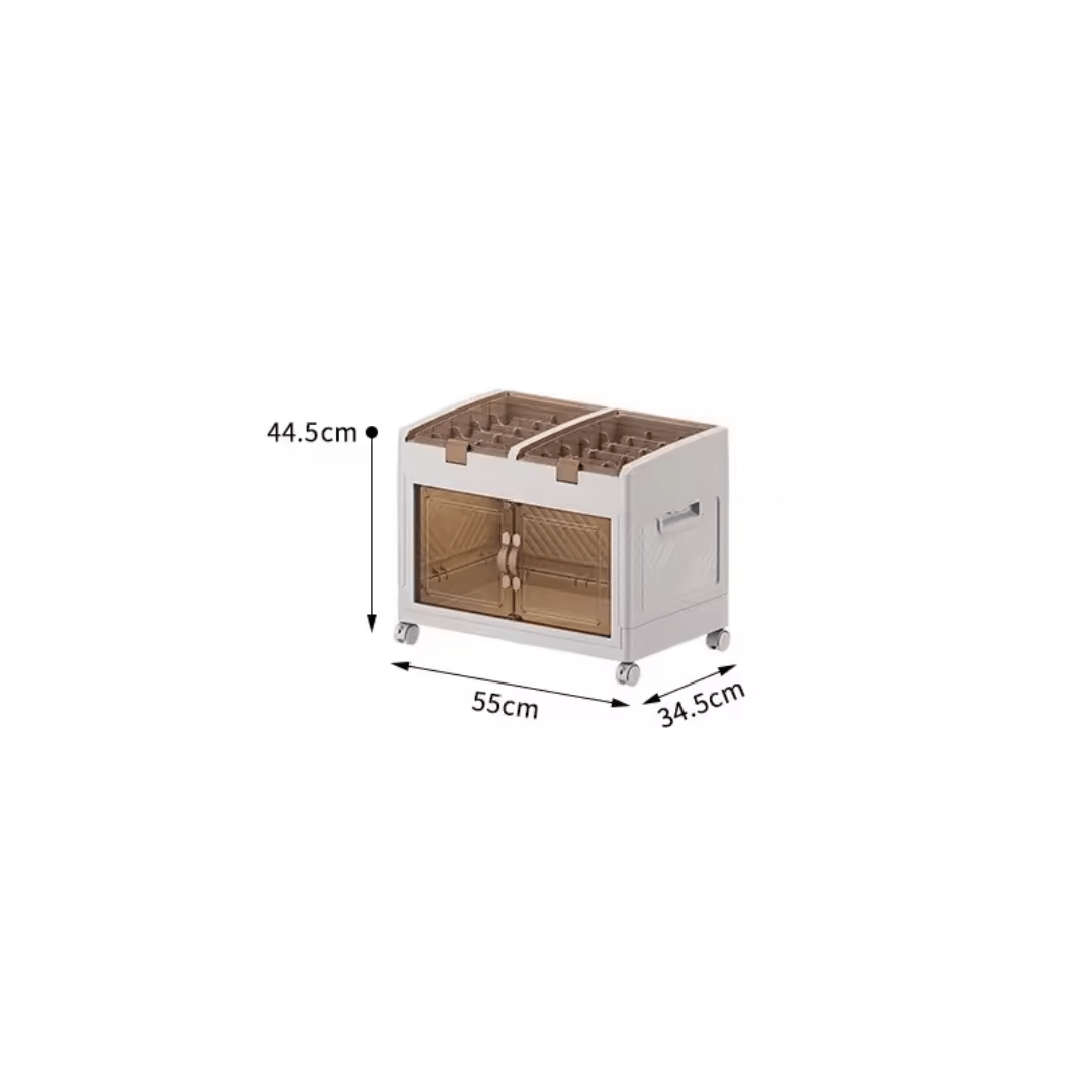 Multi-Purpose Foldable Storage Organizer Wardrobe With Wheels