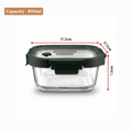 Square Borosilicate Glass Container with Vented Glass Lid