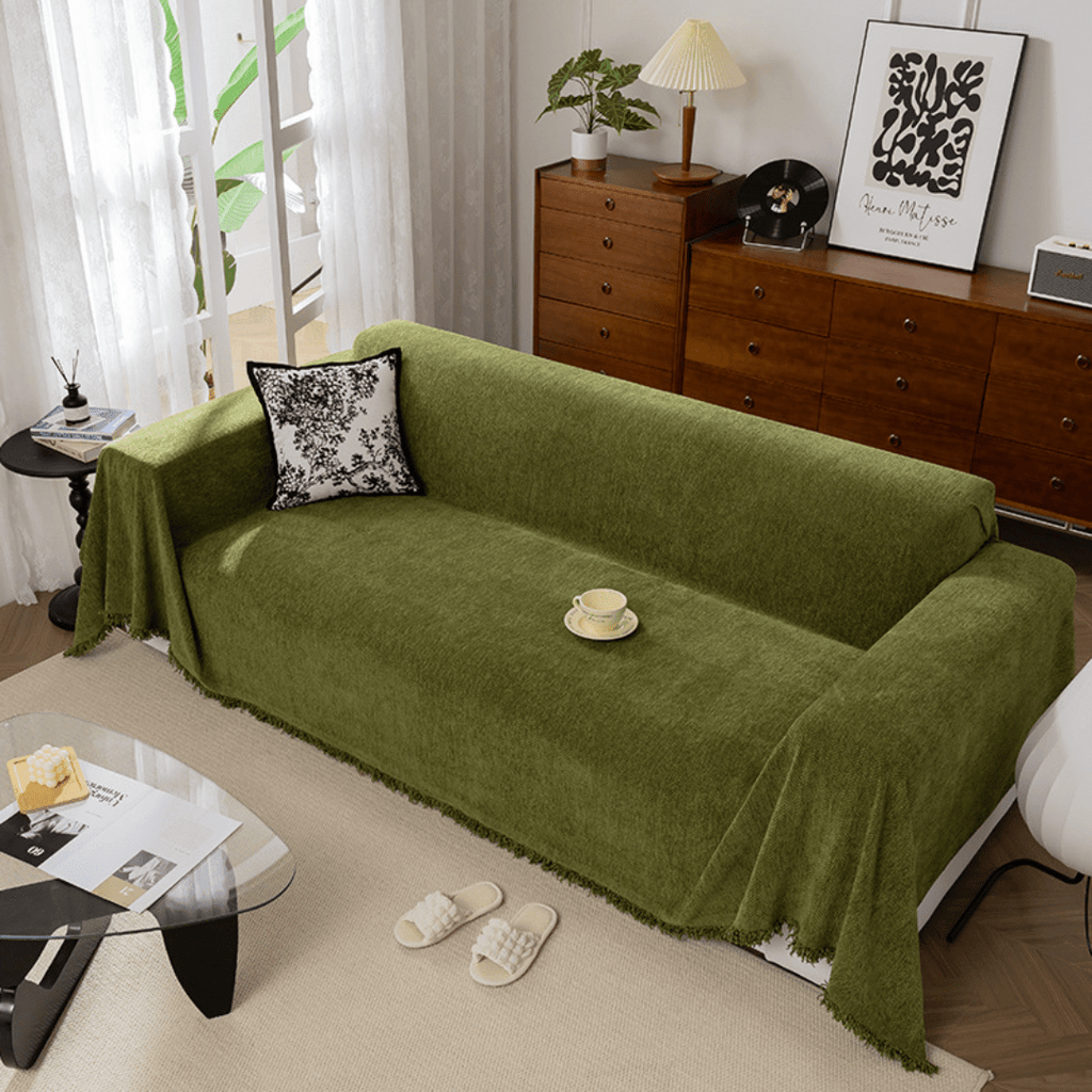 Elegance Chenille Sofa Cover :[EM-SC-13] (Green)