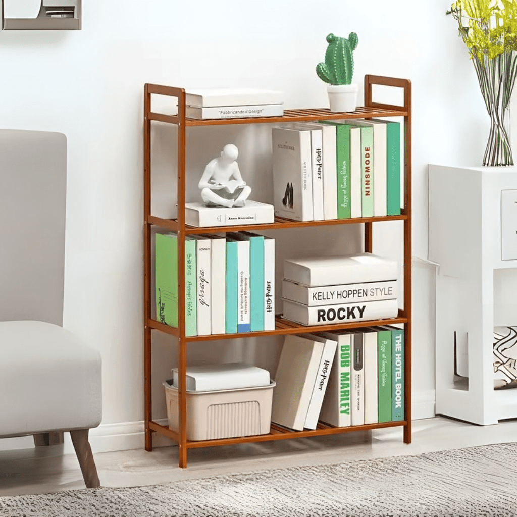 Multi-Purpose Bamboo Wood Floor-Standing Storage Rack (4 Tier-68cm)