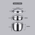 Multipurpose Stainless Steel Cooking Bowl with Lid