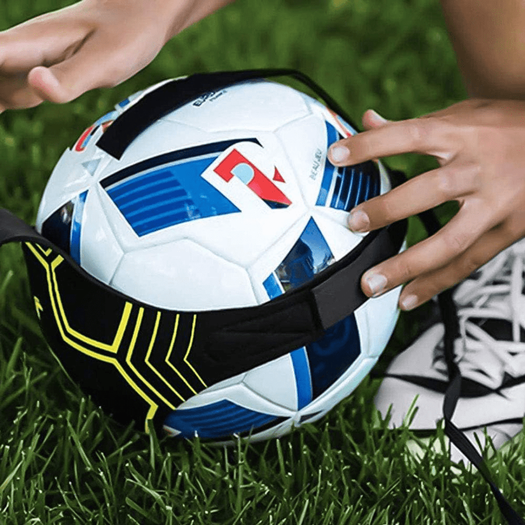 Solo Football Trainer with Adjustable Elastic Kick Strap