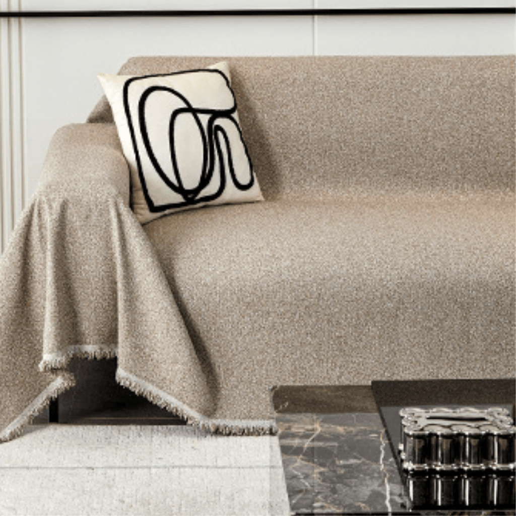 Elegance Chenille Sofa Cover : [EM-SC-04] (Coffee)
