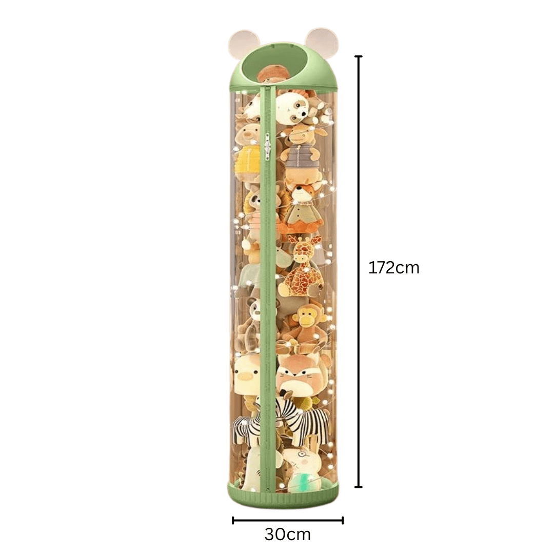 Multi-Functional Transparent Toys Storage Tube with Zipper(30cm)