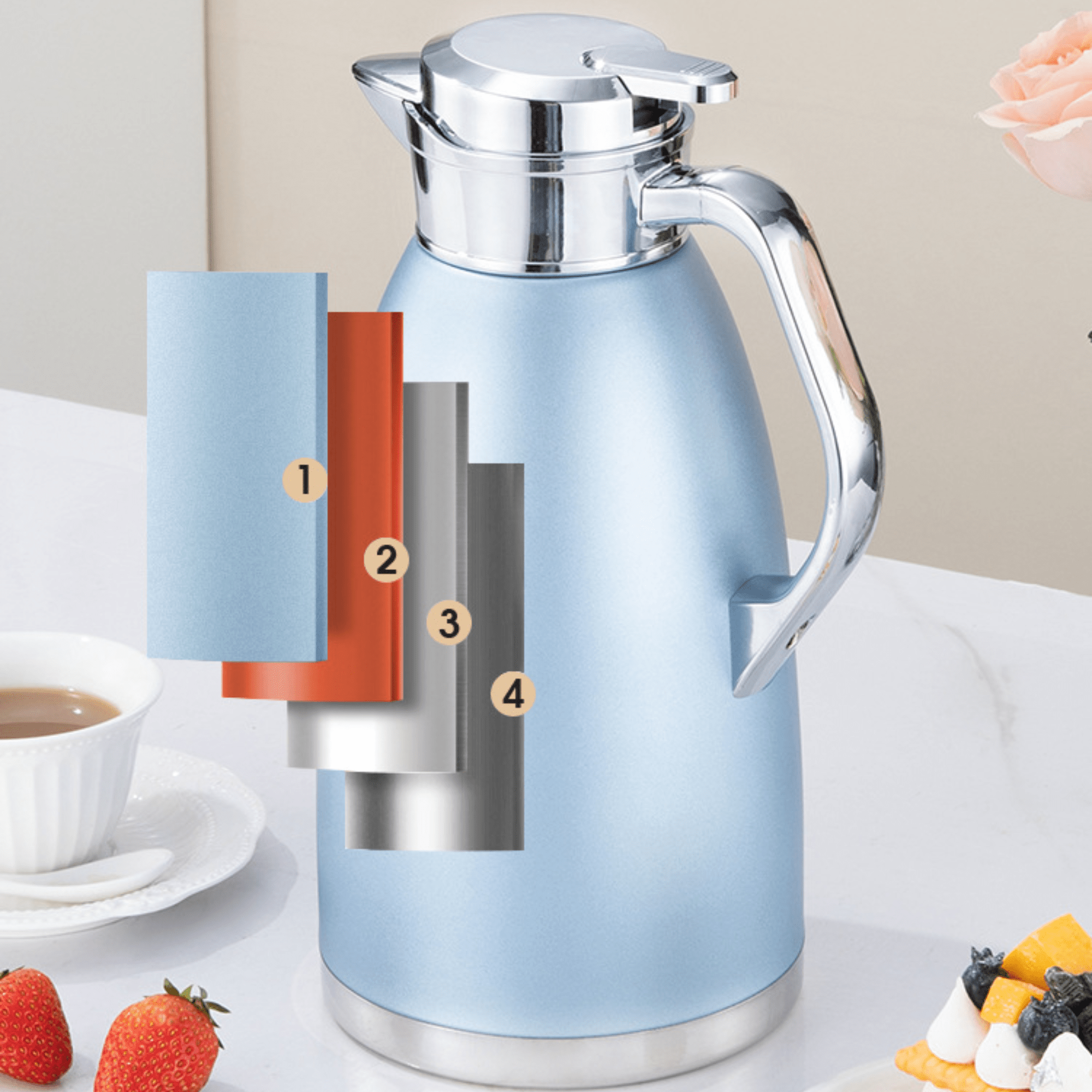Multi-Purpose Stainless Steel Vacuum Insulated Kettle (2.3L)