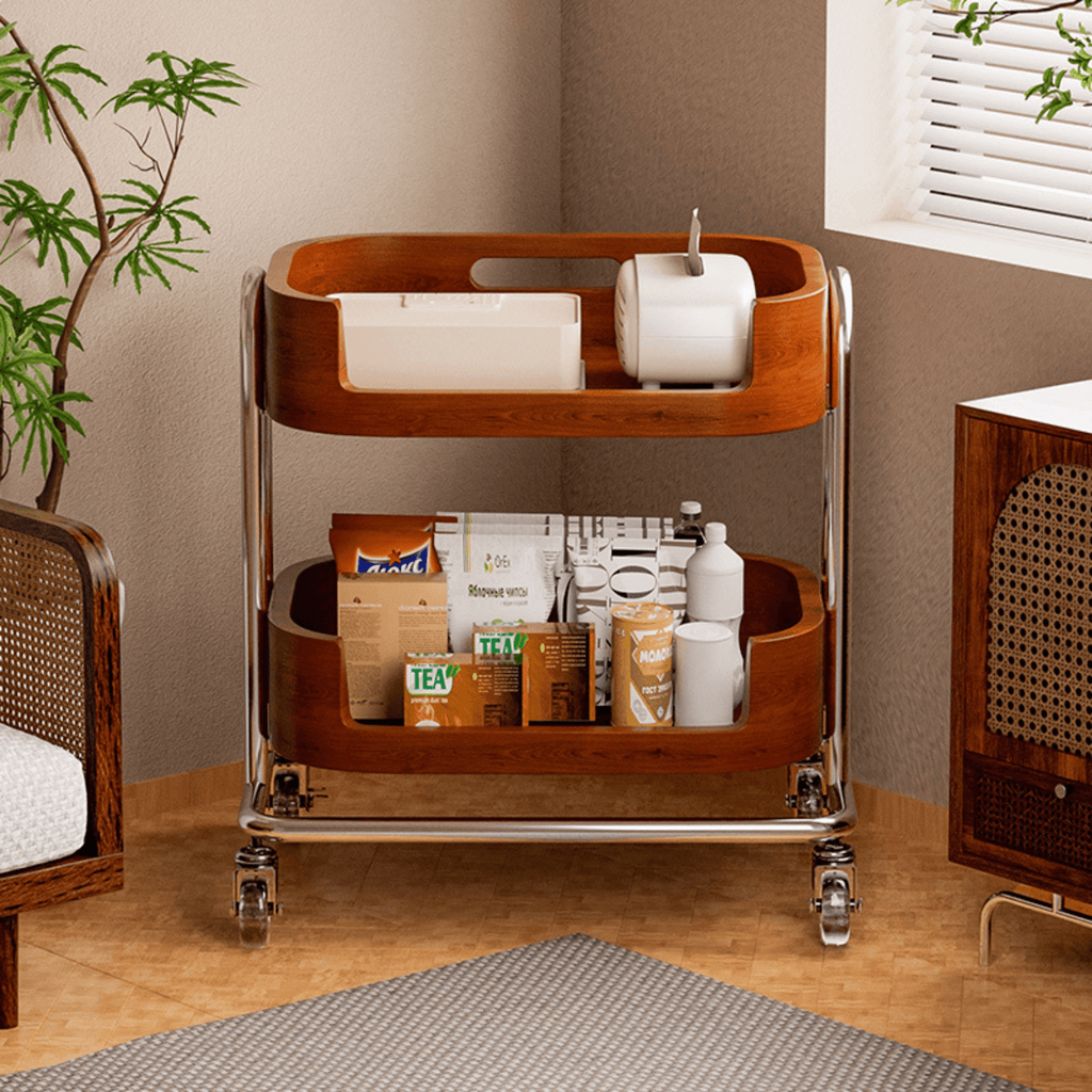 Multi-Functional Metal Wood Storage Rack with Wheels