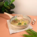 Maifan Stone Non-Stick Flat Bottom Frying Pan with Lid(28cm)