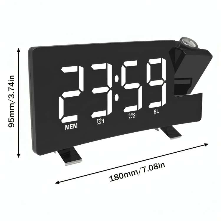 Multi-Function Curved Display Digital Clock