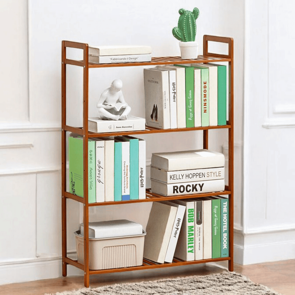 Multi-Purpose Bamboo Wood Floor-Standing Storage Rack (4 Tier-68cm)