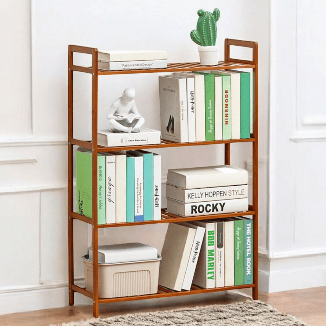 Multi-Purpose Bamboo Wood Floor-Standing Storage Rack (4 Tier-68cm)