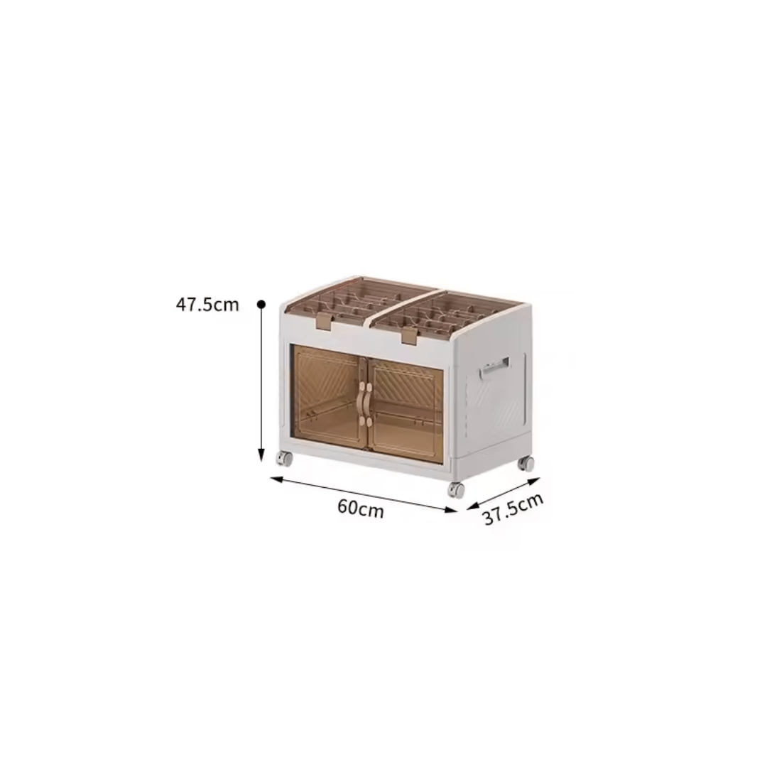 Multi-Purpose Foldable Storage Organizer Wardrobe With Wheels