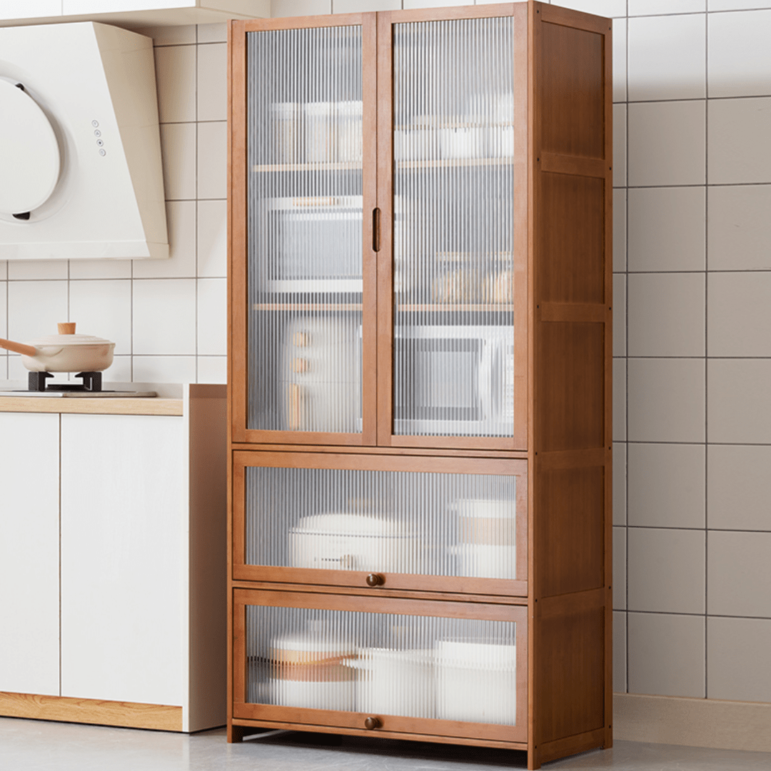 Multipurpose Bamboo Wood Kitchen Storage Rack(Brown-80cm)