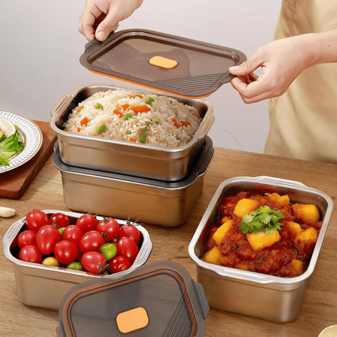 Multifunctional Vacuum-Sealed Stainless Steel Food Storage Container(1200ml)