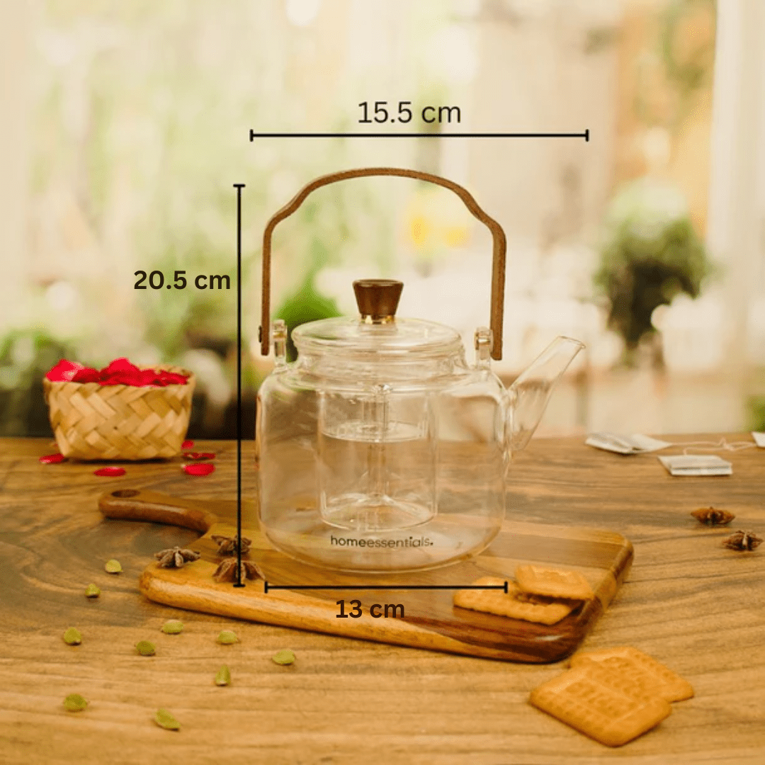 Multi-Functional Glass Teapot for Brewing and Steaming With Handle (1000ml)