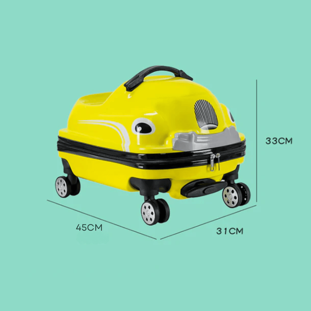 Multi-Functional Car-Shaped Carry-On Trolley Suitcase with Universal Wheels (50x31x33cm)