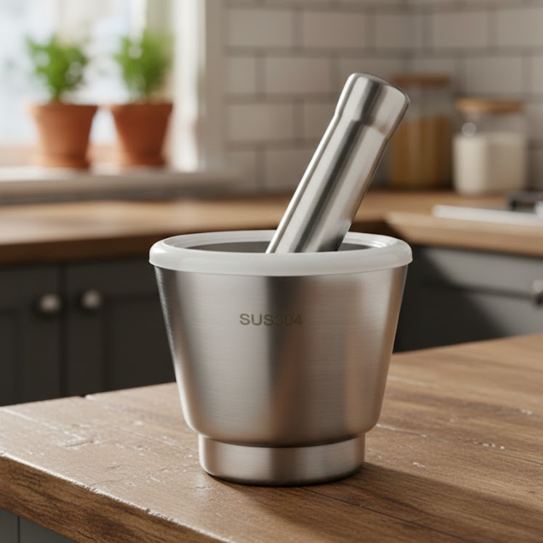 Stainless Steel Spice Mortar and Pestle with Rammer