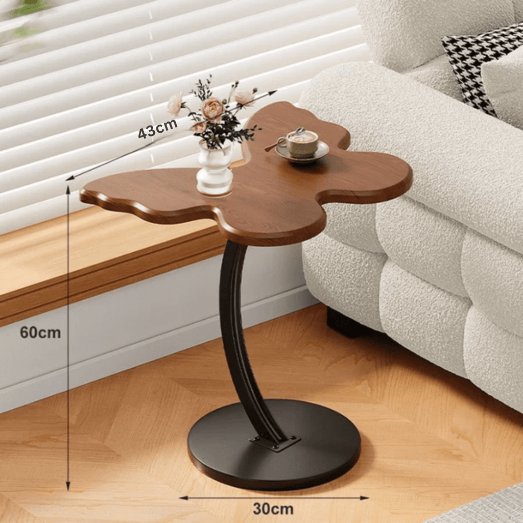 Multi-Purpose Metal Butterfly Bedside Table with Rounded Safe Corners (30cm)