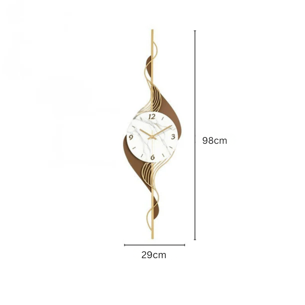 Modern and Luxurious Wall Clock with Wavy Light Design