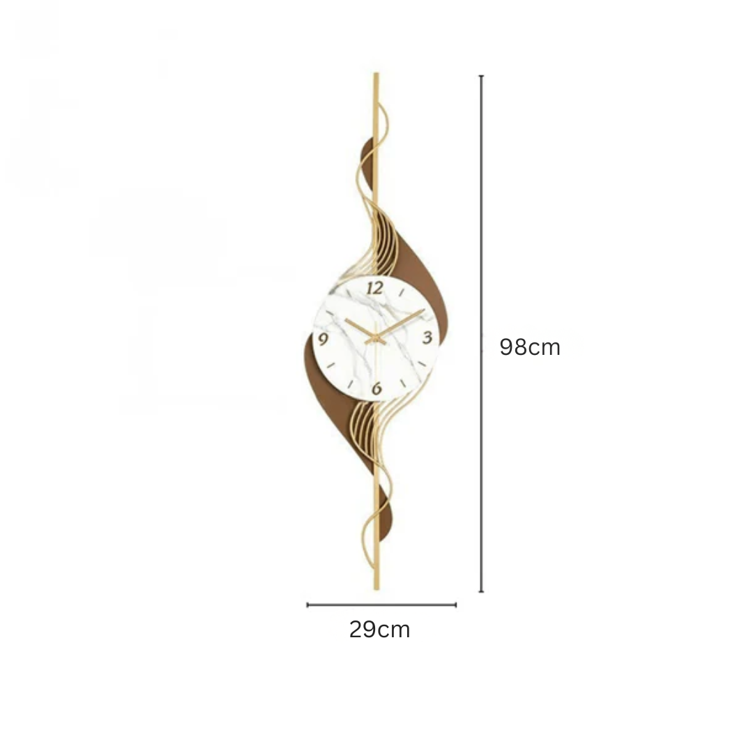 Modern and Luxurious Wall Clock with Wavy Light Design