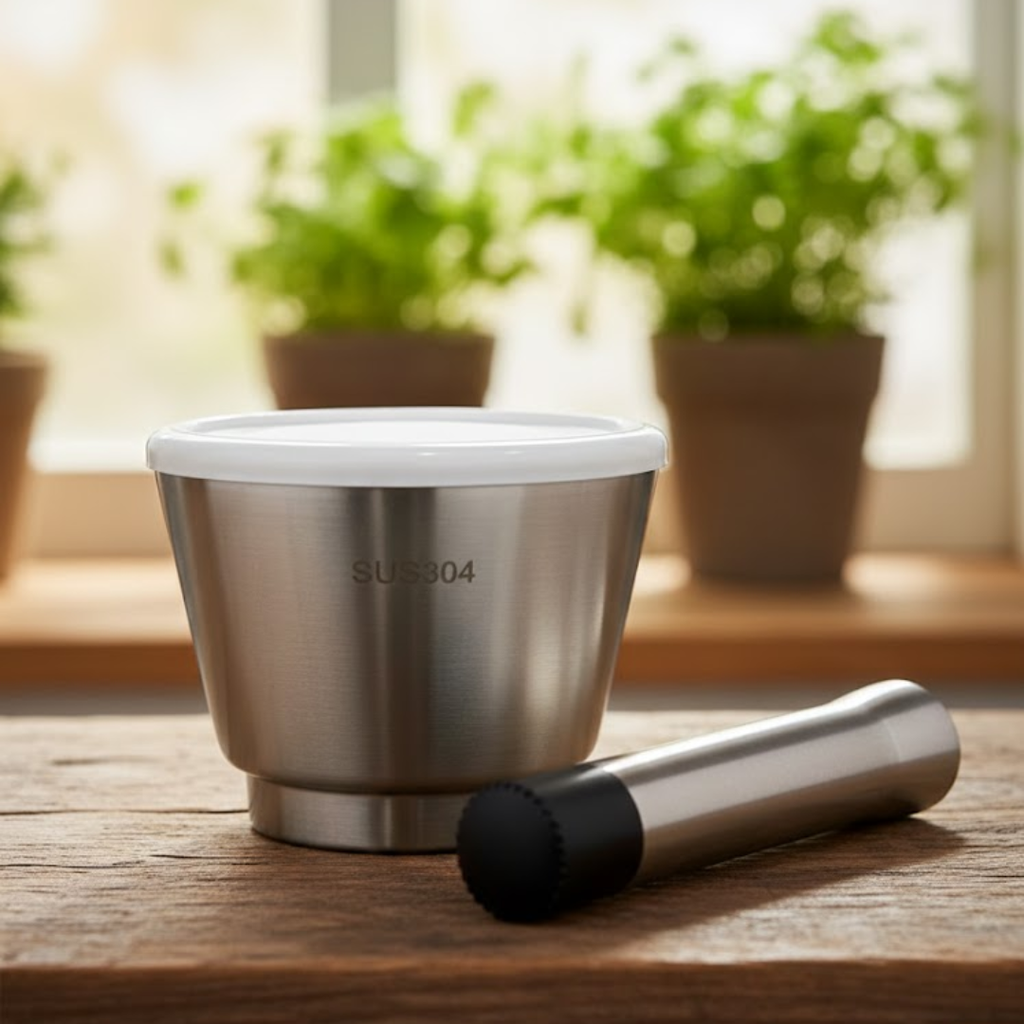 Stainless Steel Spice Mortar and Pestle with Rammer