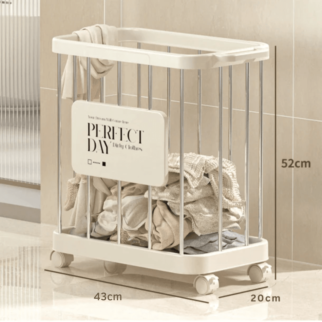 Multi-Purpose Household Plastic Storage Basket for Laundry with Wheels