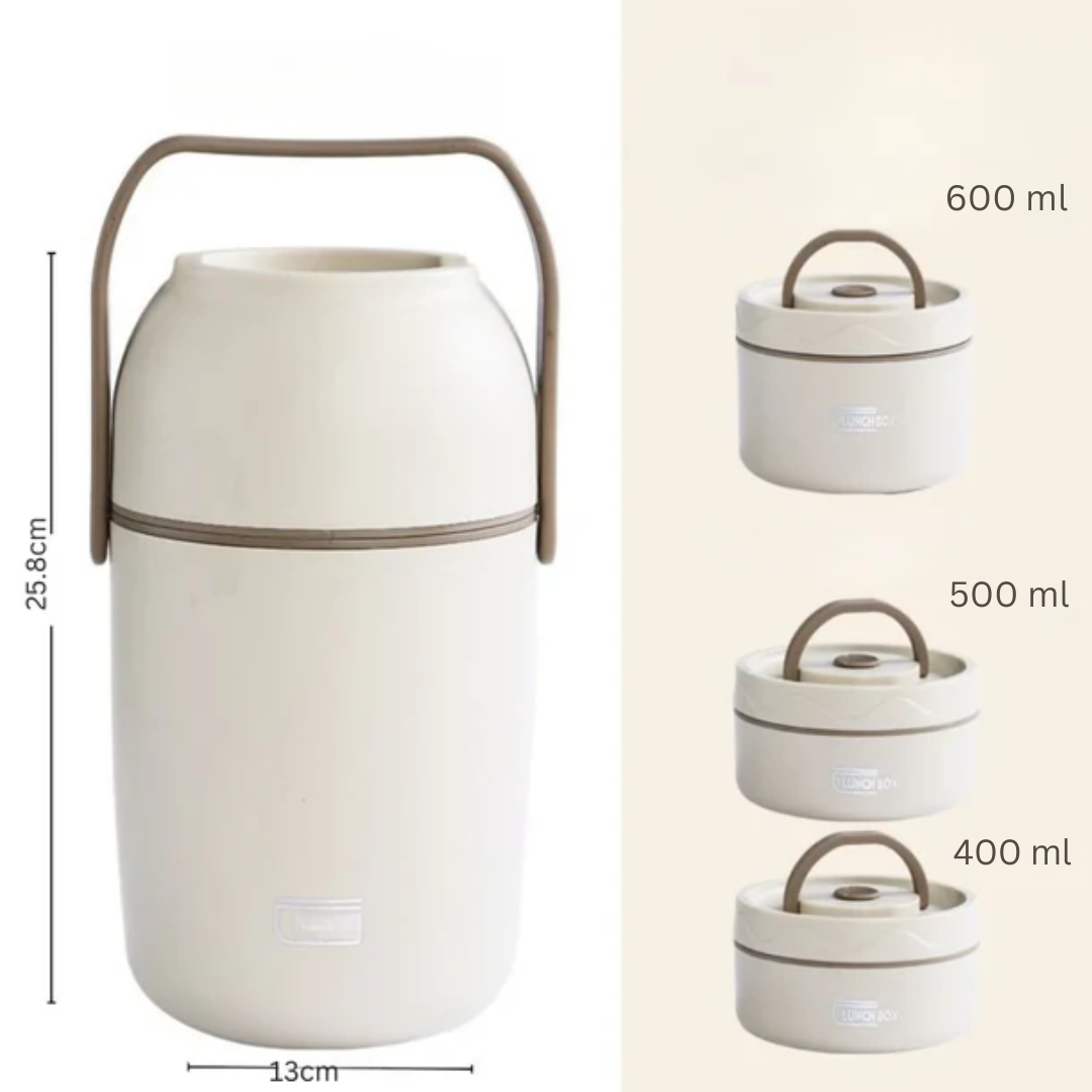 Microwave Safe Stainless Steel Lunch Box(Set of 3)