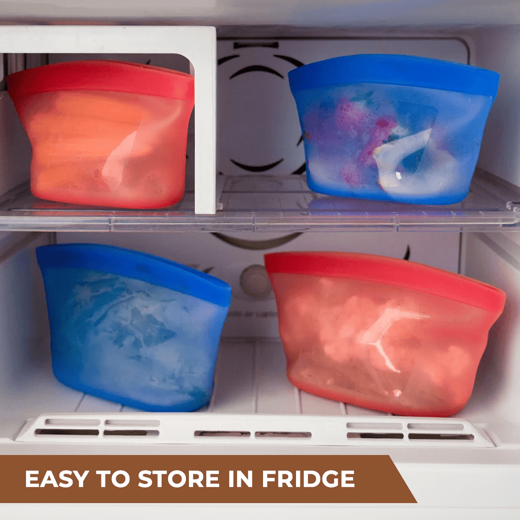 Reusable Silicone Food Storage Bags with Leakproof Airtight Seal