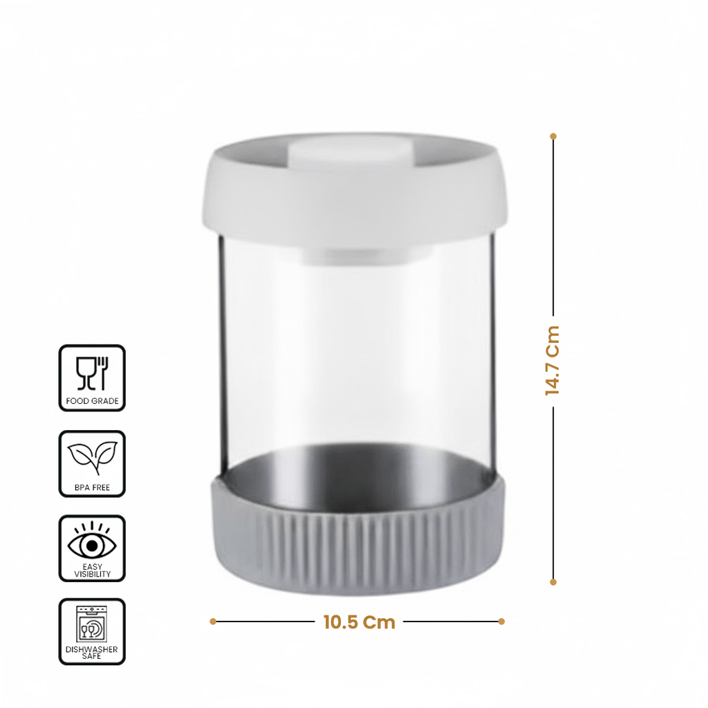 Premium Microwave Safe Borosilicate Glass Canister with Vacuum Lid