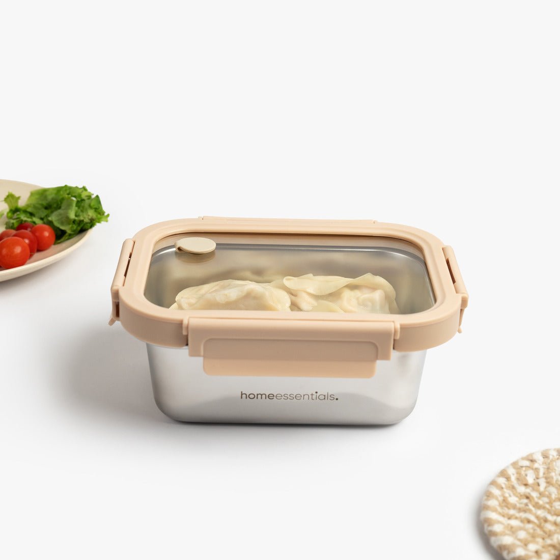 Stainless Steel Container with Air Vent Glass Lid(800ml)