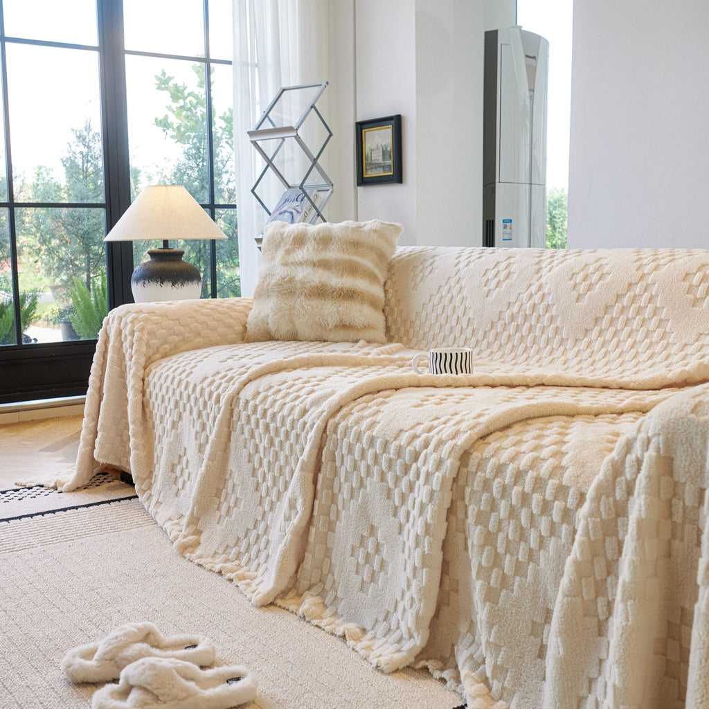 Elegant Plush Sofa Protector Throw