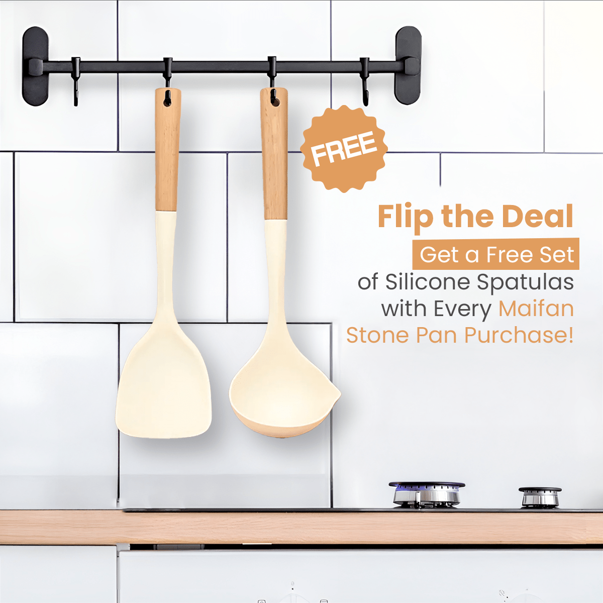 Maifan Stone Non-Stick Flat Bottom Frying Pan (24cm)