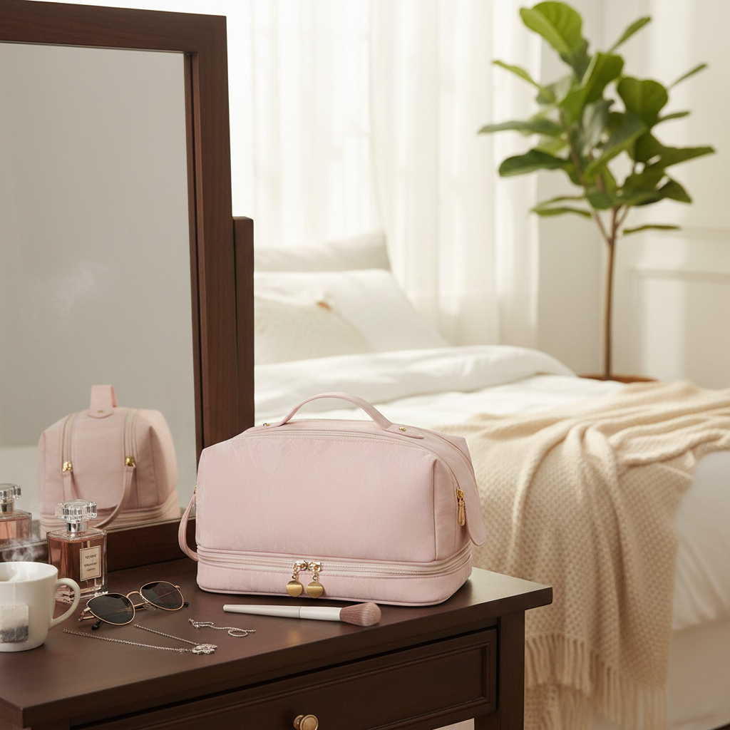 Premium PU Leather Cosmetic Storage Case