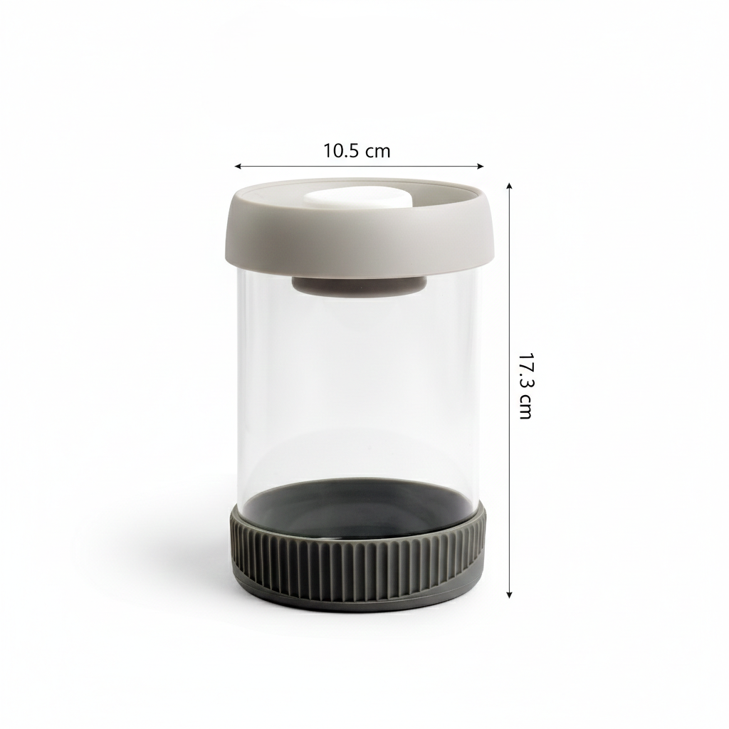 Premium Microwave Safe Borosilicate Glass Canister with Vacuum Lid(1000ml)