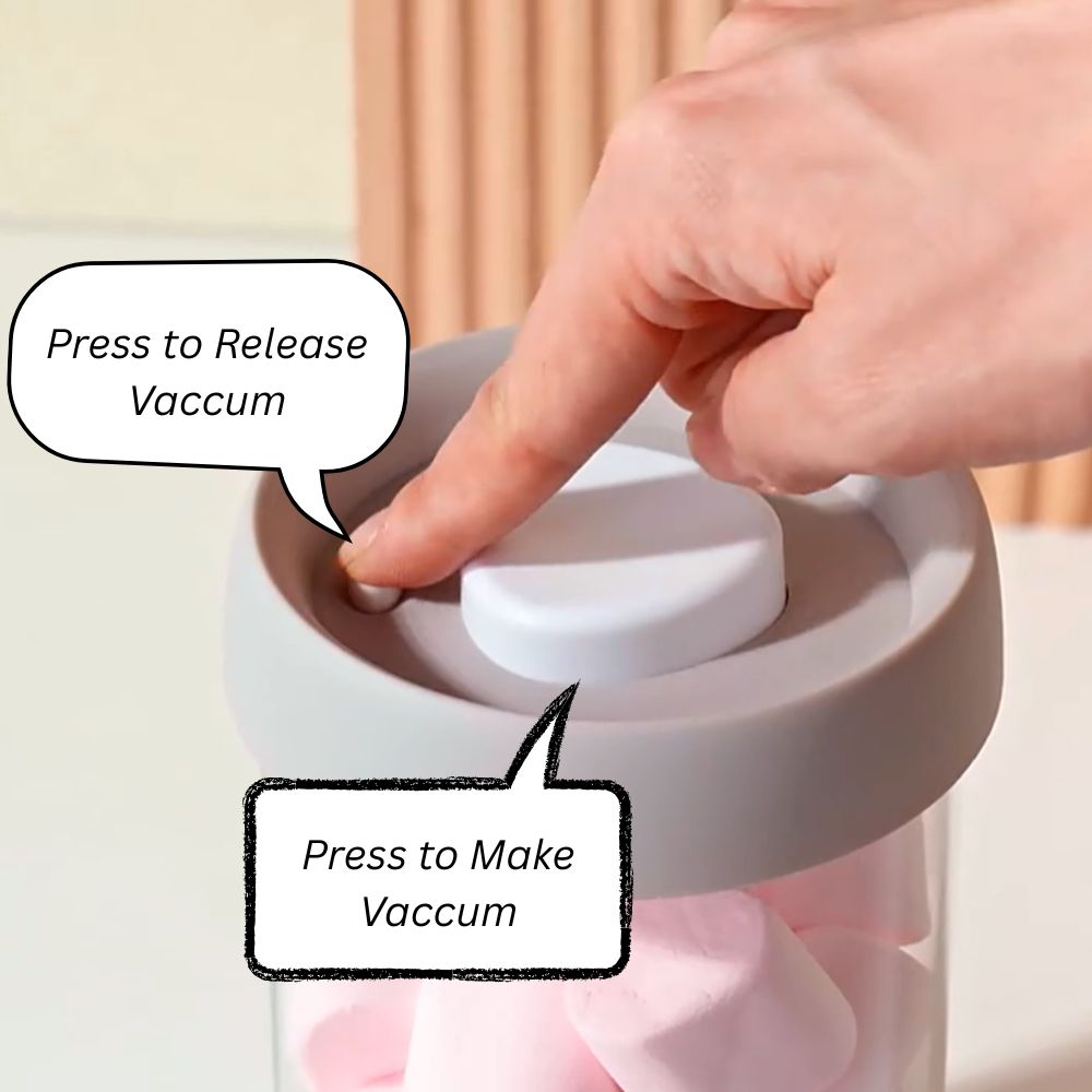 Premium Microwave Safe Borosilicate Glass Canister with Vacuum Lid