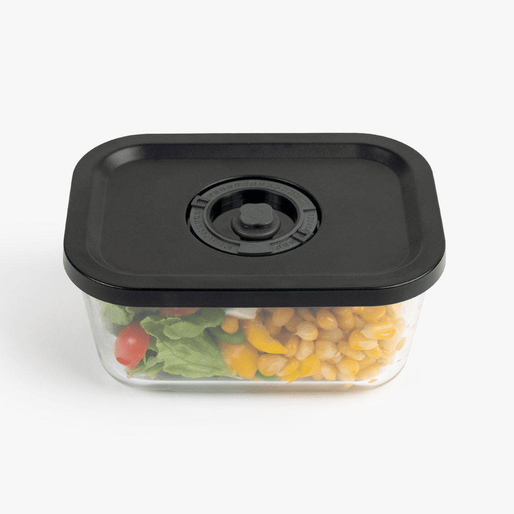 Rectangular Vacuum Glass Storage Container with Date Tracker Lid(800ml)