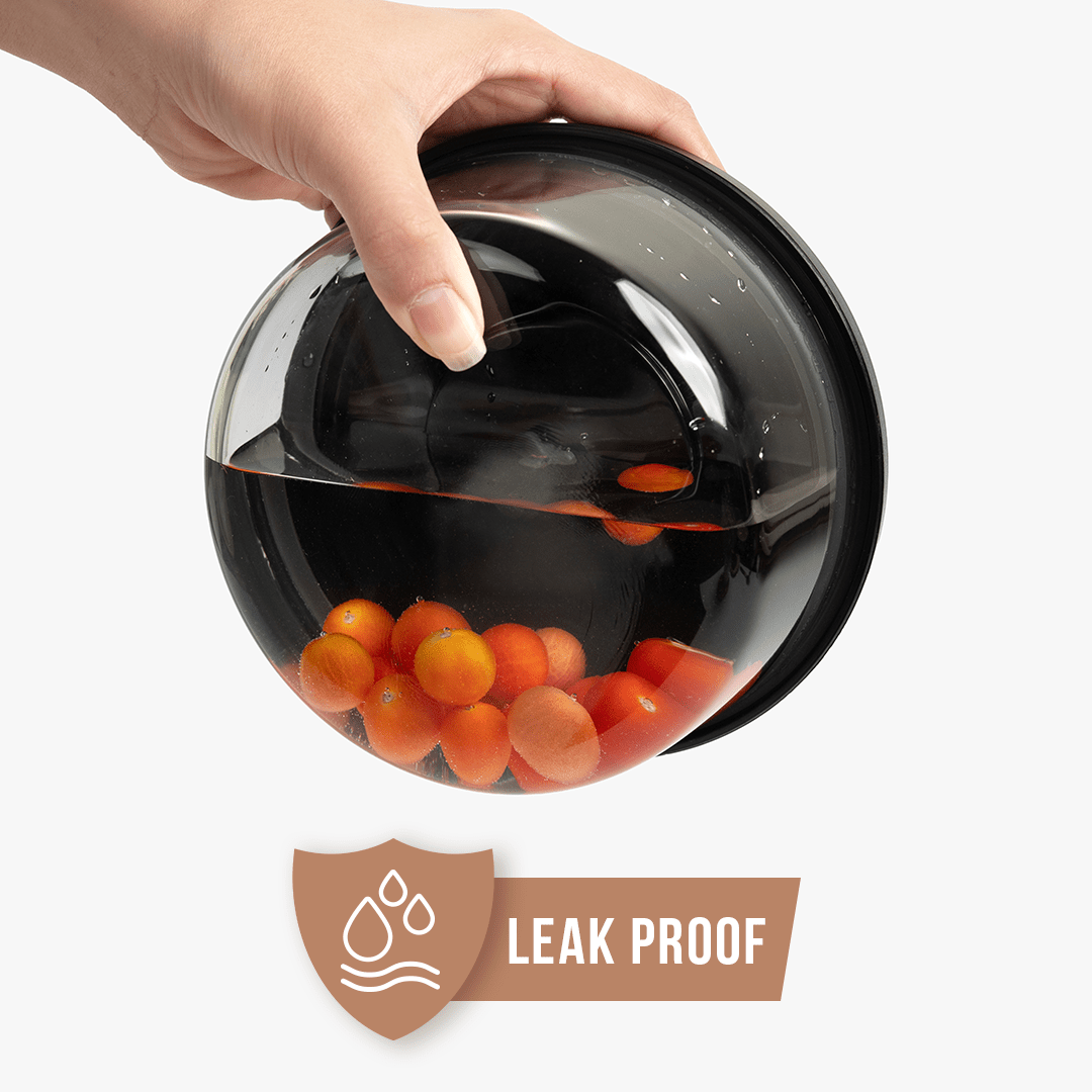 Round Vacuum Glass Storage Container with Date Tracker Lid(850ml)
