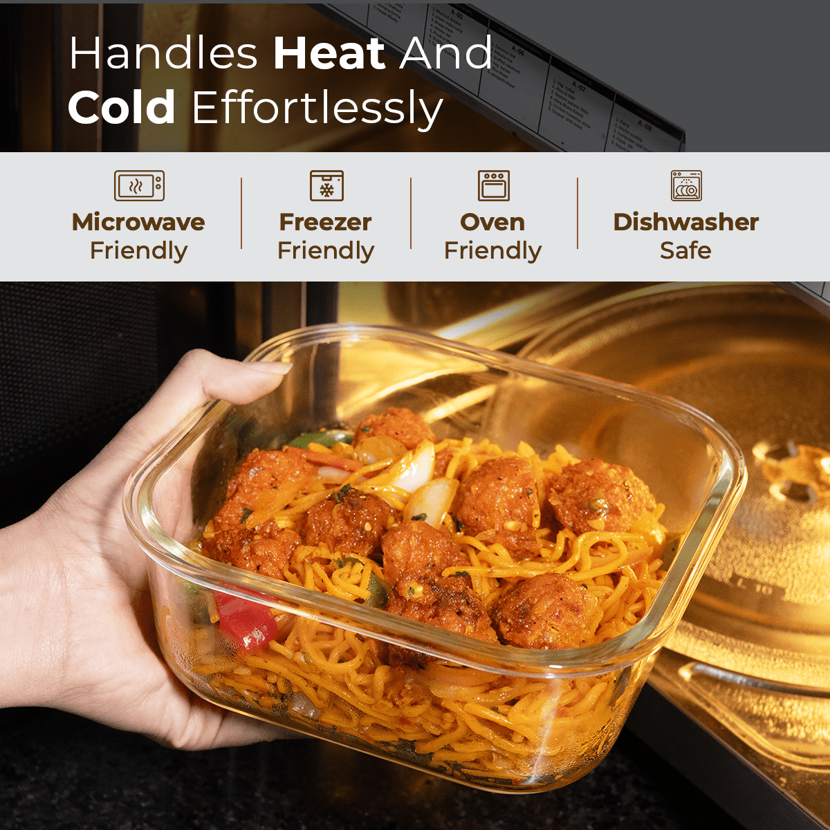 Square Borosilicate Glass Container with Vented Glass Lid (1100ML)