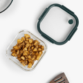 Square Borosilicate Glass Container with Vented Glass Lid (800ml)
