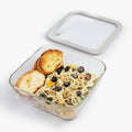 Square Borosilicate Glass Food Container with Vented Lid(1940ml)
